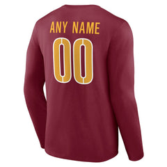 Washington Commanders Team Authentic Personalized Name & Number Long Sleeve T-Shirt Burgundy - NFL