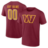 Washington Commanders Team Authentic Personalized Name & Number T-Shirt Burgundy - NFL