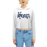 Drake Maye New England Patriots Majestic Threads Women's Glitter Wordmark Hoodie White - NFL