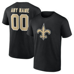 New Orleans Saints Big & Tall Team Authentic Custom T-Shirt Black - NFL