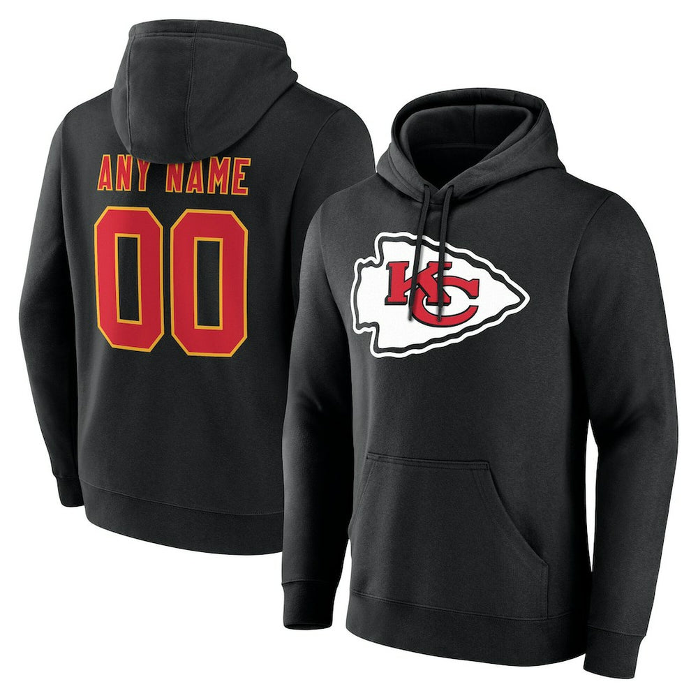 Kansas City Chiefs Big & Tall Team Authentic Custom Hoodie Black - NFL