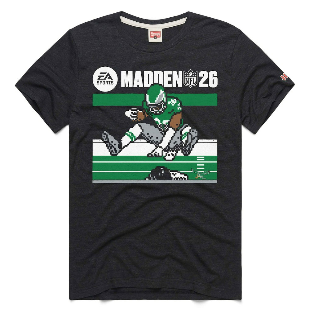 Saquon Barkley Philadelphia Eagles Homage Unisex Madden NFL '26 Retro Cover Tri-Blend T-Shirt Charcoal - NFL