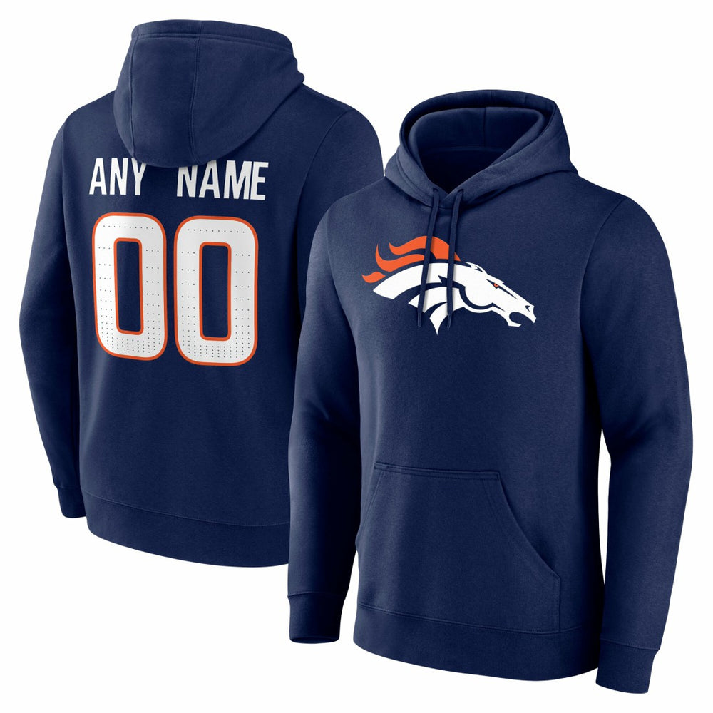 Denver Broncos Big & Tall Team Authentic Custom Hoodie Navy - NFL