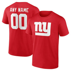 New York Giants Big & Tall Team Authentic Custom T-Shirt Red - NFL