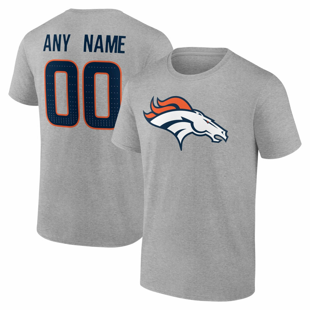 Denver Broncos Big & Tall Team Authentic Custom T-Shirt Gray - NFL