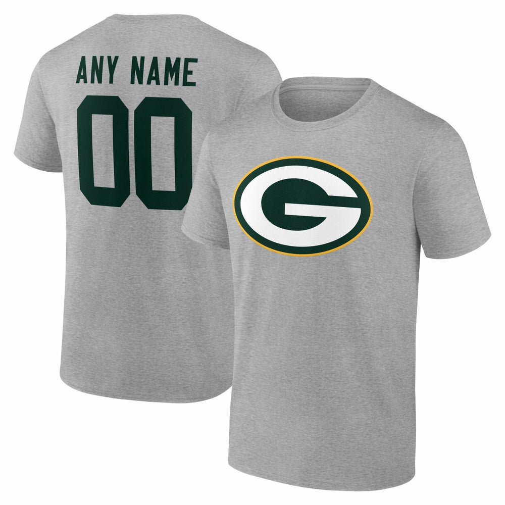 Green Bay Packers Big & Tall Team Authentic Custom T-Shirt Gray - NFL