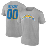 Los Angeles Chargers Big & Tall Team Authentic Custom T-Shirt Gray - NFL