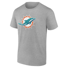 Miami Dolphins Big & Tall Team Authentic Custom T-Shirt Gray - NFL