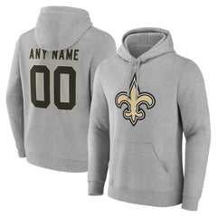New Orleans Saints Big & Tall Team Authentic Custom Hoodie Gray - NFL