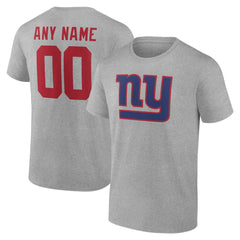 New York Giants Big & Tall Team Authentic Custom T-Shirt Gray - NFL