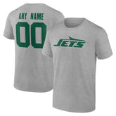 New York Jets Big & Tall Team Authentic Custom T-Shirt Gray - NFL