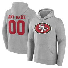 San Francisco 49ers Big & Tall Team Authentic Custom Hoodie Gray - NFL