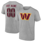 Washington Commanders Big & Tall Team Authentic Custom T-Shirt Gray - NFL