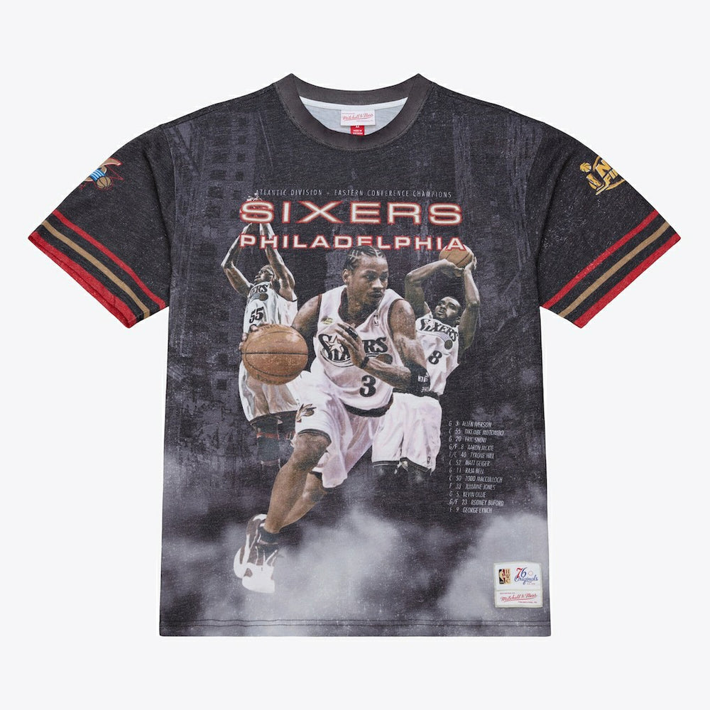 Mitchell & Ness - Philadelphia 76ers Hardwood Classics Originals Collection 2000-2001 Team Roster T-Shirt - Black
