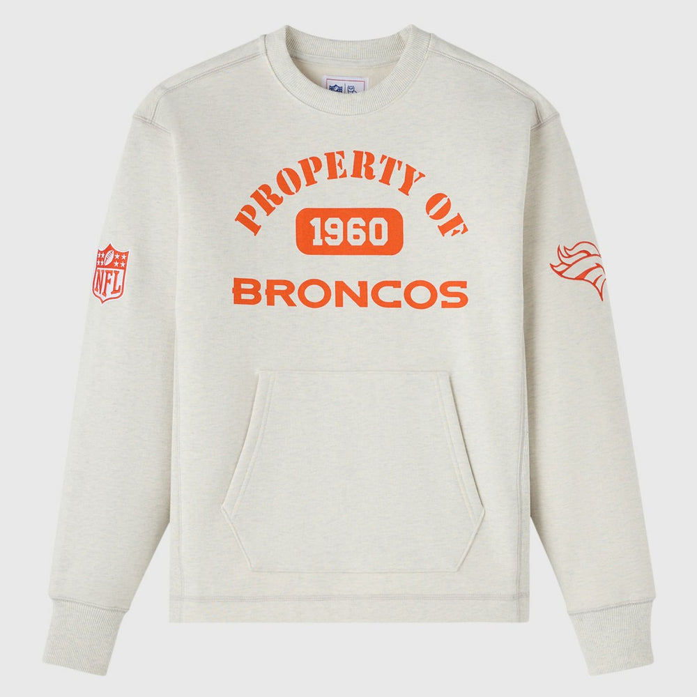 Denver Broncos OVO x NFL Unisex Fleece Sweatshirt Heather Gray - NFL