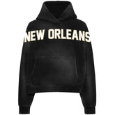 WRLDINVSN x New Orleans Saints Unisex Cozy Cropped Hoodie Black - NFL