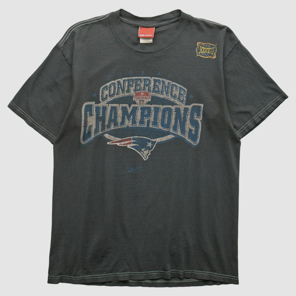New England Patriots Reebok 2000s T-shirt Charcoal Vintage - Fanatics