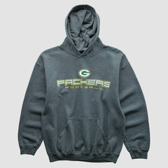 Green Bay Packers 2000s Hooded Pullover Sweatshirt Dark Heather Gray Vintage - Fanatics