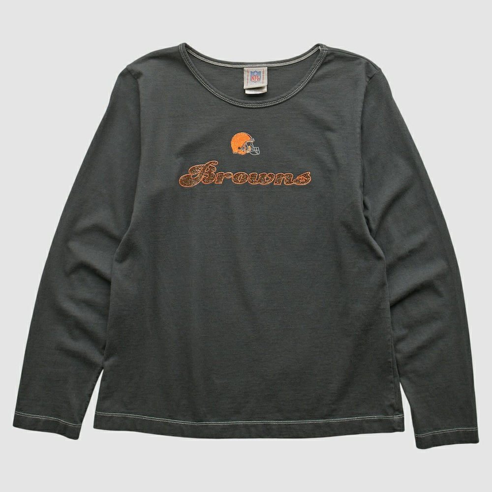 Cleveland Browns NFL 2000s Long Sleeve T-shirt Charcoal Vintage - Fanatics
