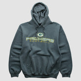 Green Bay Packers 2000s Hooded Pullover Sweatshirt Dark Heather Gray Vintage - Fanatics
