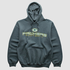 Green Bay Packers 2000s Hooded Pullover Sweatshirt Dark Heather Gray Vintage - Fanatics