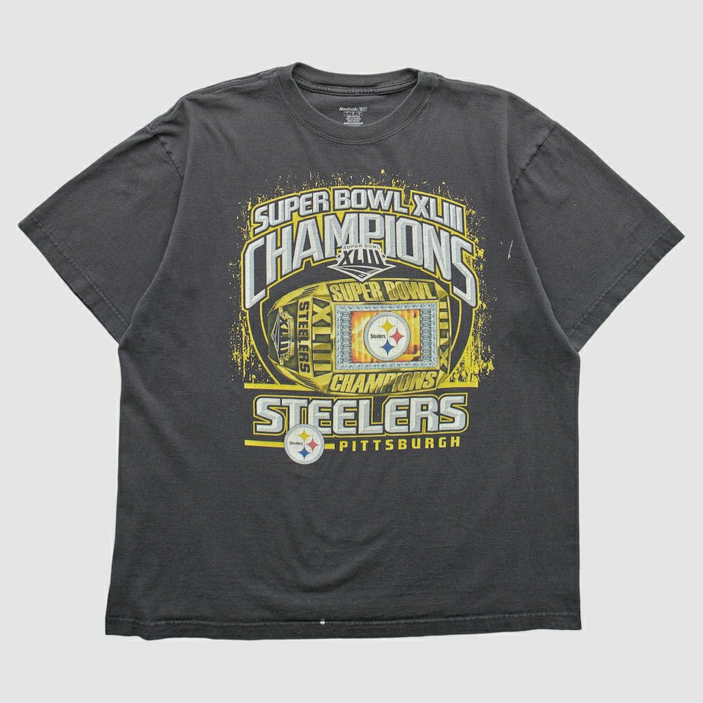 Pittsburgh Steelers Reebok 2009 T-shirt Black Vintage - Fanatics