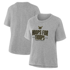 NBA - Charlotte Hornets Women's Hoops For Troops T-Shirt - Gray