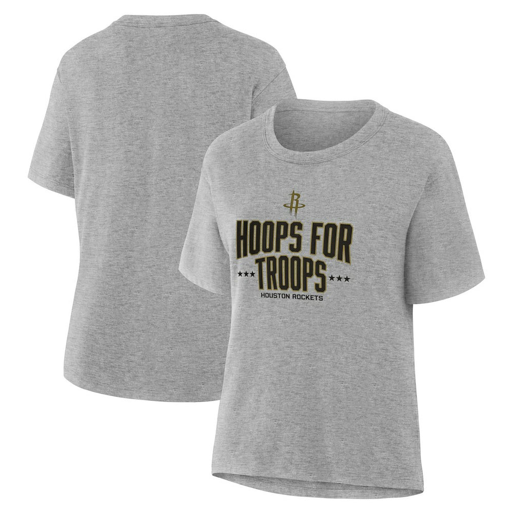 NBA - Houston Rockets Women's Hoops For Troops T-Shirt - Gray