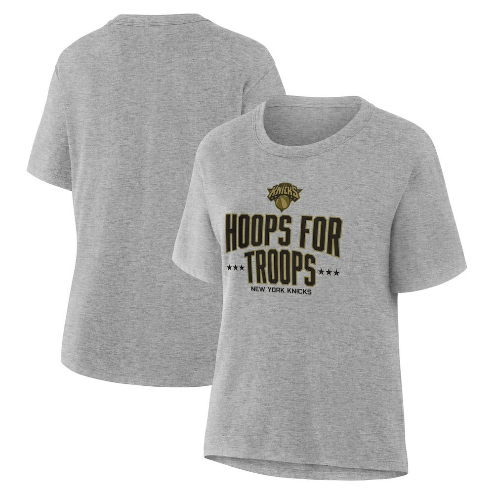 NBA - New York Knicks Women's Hoops For Troops T-Shirt - Gray