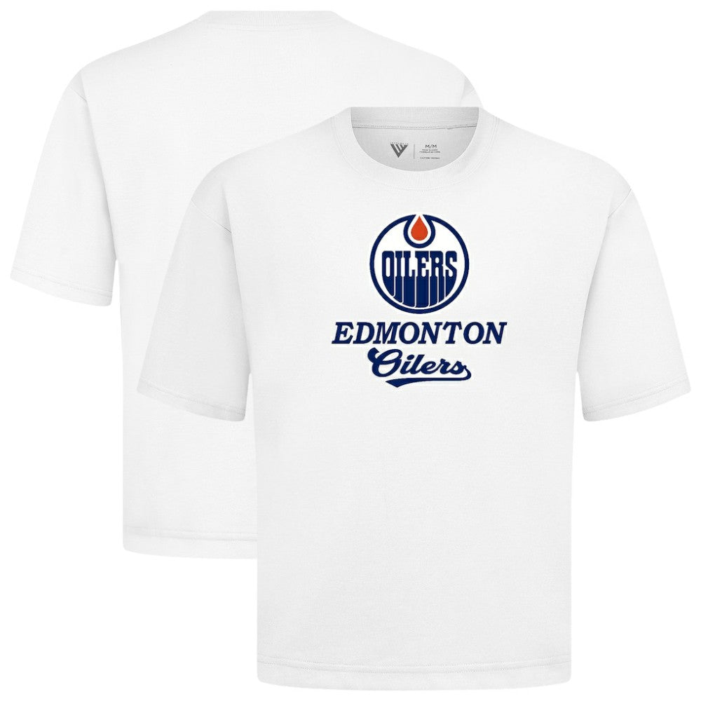 Edmonton Oilers - Levelwear Team Surge Luxe Signature Knit T-Shirt White