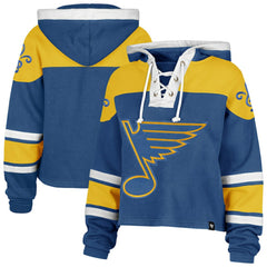 St. Louis Blues - '47 Women's Cropped Lacer Hoodie Blue