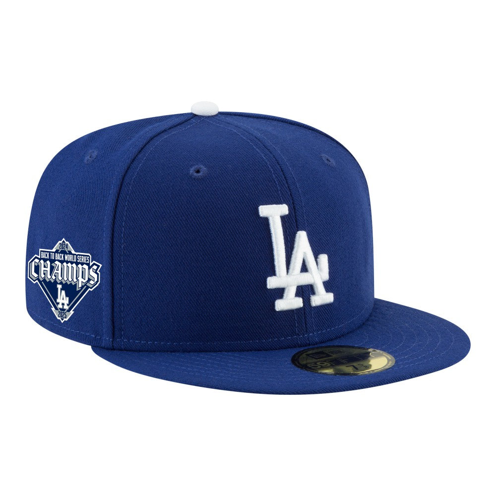Los Angeles Dodgers New Era Back-to-Back Champions Diamond Side Patch 59FIFTY Fitted Hat Near Me