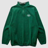 New York Jets Majestic 2000s 1/4 Zip Sweatshirt Green Vintage - Fanatics