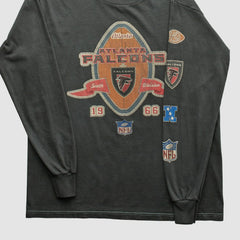 Atlanta Falcons NFL 2000s Long Sleeve T-shirt Charcoal Vintage - Fanatics