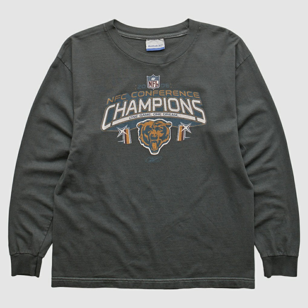 Chicago Bears Reebok 2000s Long Sleeve T-shirt Charcoal Vintage - Fanatics