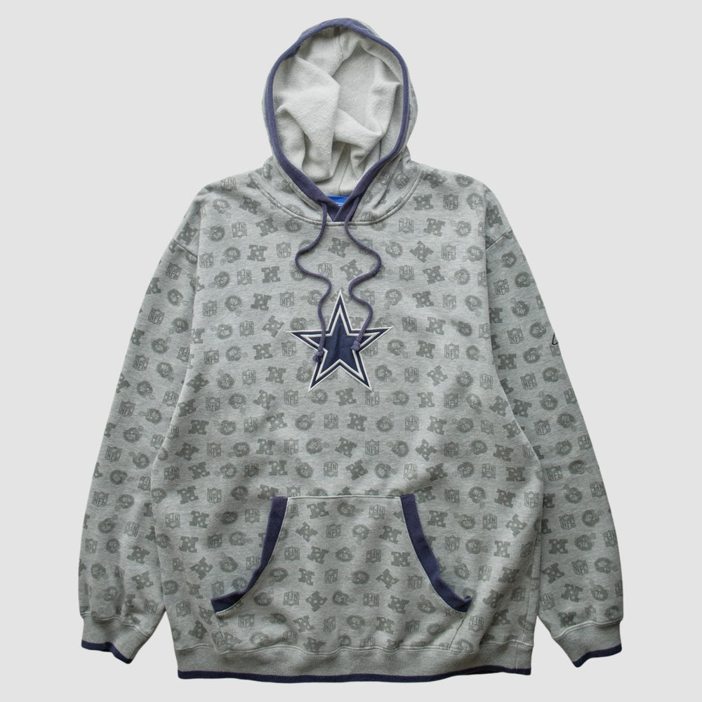 Denver Broncos Reebok 2010s Hooded Pullover Sweatshirt Heather Gray Vintage - Fanatics