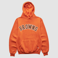 Cleveland Browns Russell 90s Hooded Pullover Sweatshirt Orange Vintage - Fanatics