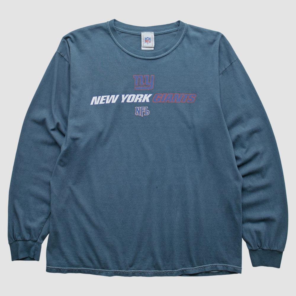 New York Giants NFL 2000s Long Sleeve T-shirt Blue Vintage - Fanatics