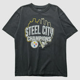 Pittsburgh Steelers Reebok 2009 T-shirt Charcoal Vintage - Fanatics