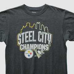 Pittsburgh Steelers Reebok 2009 T-shirt Charcoal Vintage - Fanatics