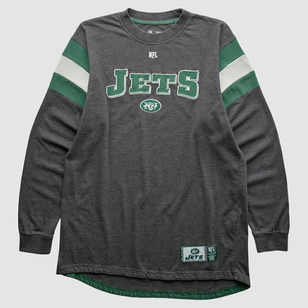 New York Jets NFL 2010s Long Sleeve T-shirt Gray Vintage - Fanatics