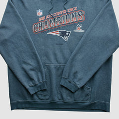 New England Patriots Reebok 2011 Hooded Pullover Sweatshirt Blue Vintage - Fanatics