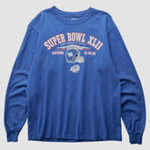 New York Giants Reebok 2008 Long Sleeve T-shirt Blue Vintage - Fanatics