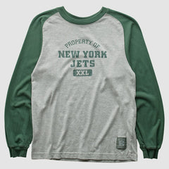New York Jets Grid Iron 2000s Long Sleeve T-shirt Gray Vintage - Fanatics