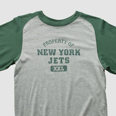 New York Jets Grid Iron 2000s Long Sleeve T-shirt Gray Vintage - Fanatics
