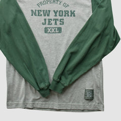 New York Jets Grid Iron 2000s Long Sleeve T-shirt Gray Vintage - Fanatics
