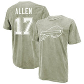 Josh Allen Buffalo Bills Majestic Threads Mineral Wash Name & Number T-Shirt Moss Green - NFL