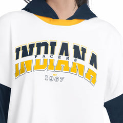 NBA - Indiana Pacers G-III 4Her by Carl Banks Women's Key Player Oversized Hooded Long Sleeve T-Shirt - White/Navy