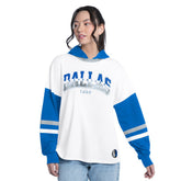 NBA - Dallas Mavericks G-III 4Her by Carl Banks Women's Key Player Oversized Hooded Long Sleeve T-Shirt - White/Royal
