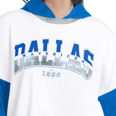 NBA - Dallas Mavericks G-III 4Her by Carl Banks Women's Key Player Oversized Hooded Long Sleeve T-Shirt - White/Royal